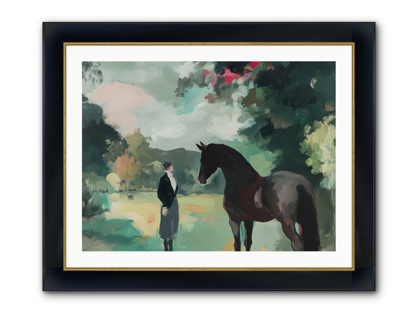 Wistful Wanderer Framed Print - Wide Black w/Gold 32x24