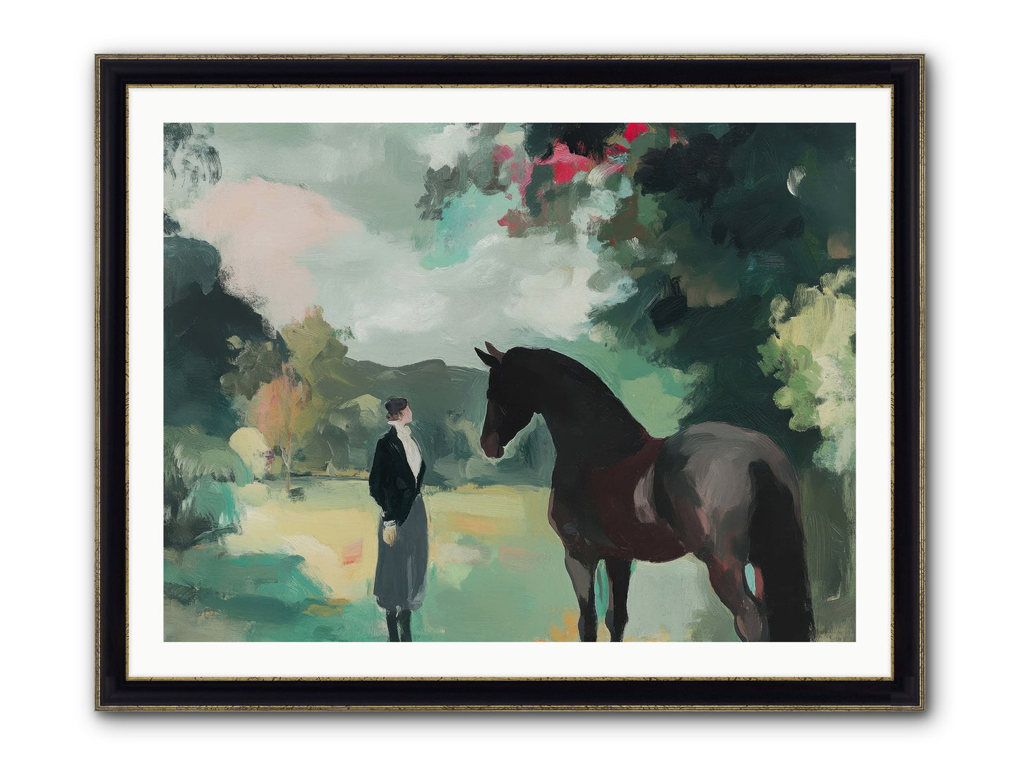 Wistful Wanderer Framed Print - Black & Gold 40x30