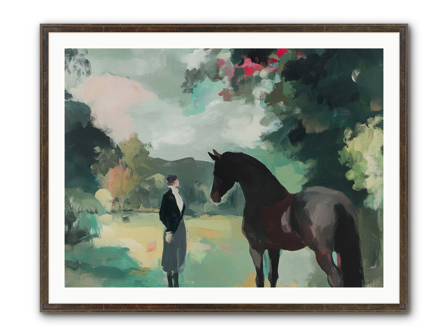 Wistful Wanderer Framed Print - Slimwoods Black/Gold 40x30