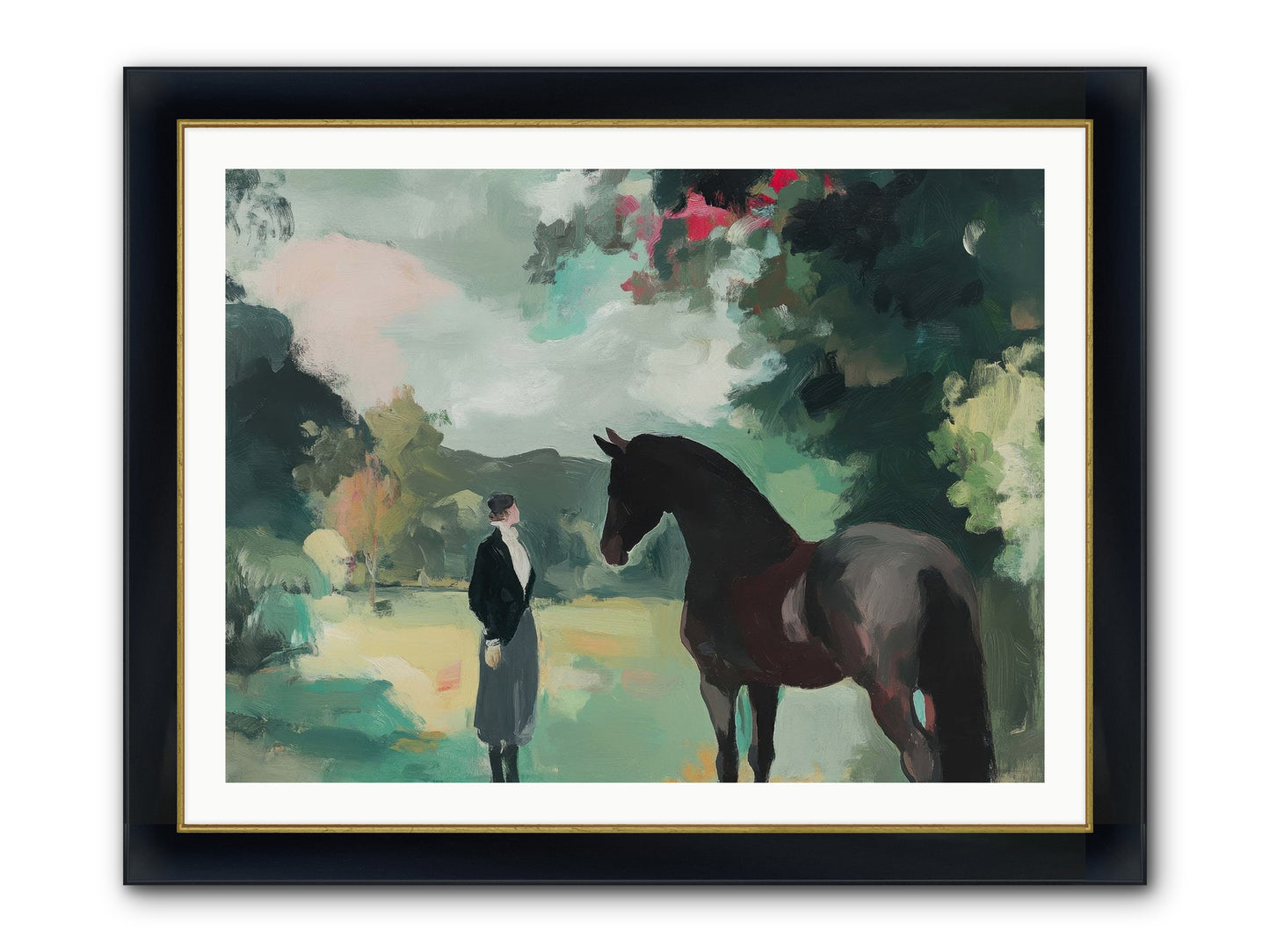 Wistful Wanderer Framed Print - Wide Black w/Gold 40x30