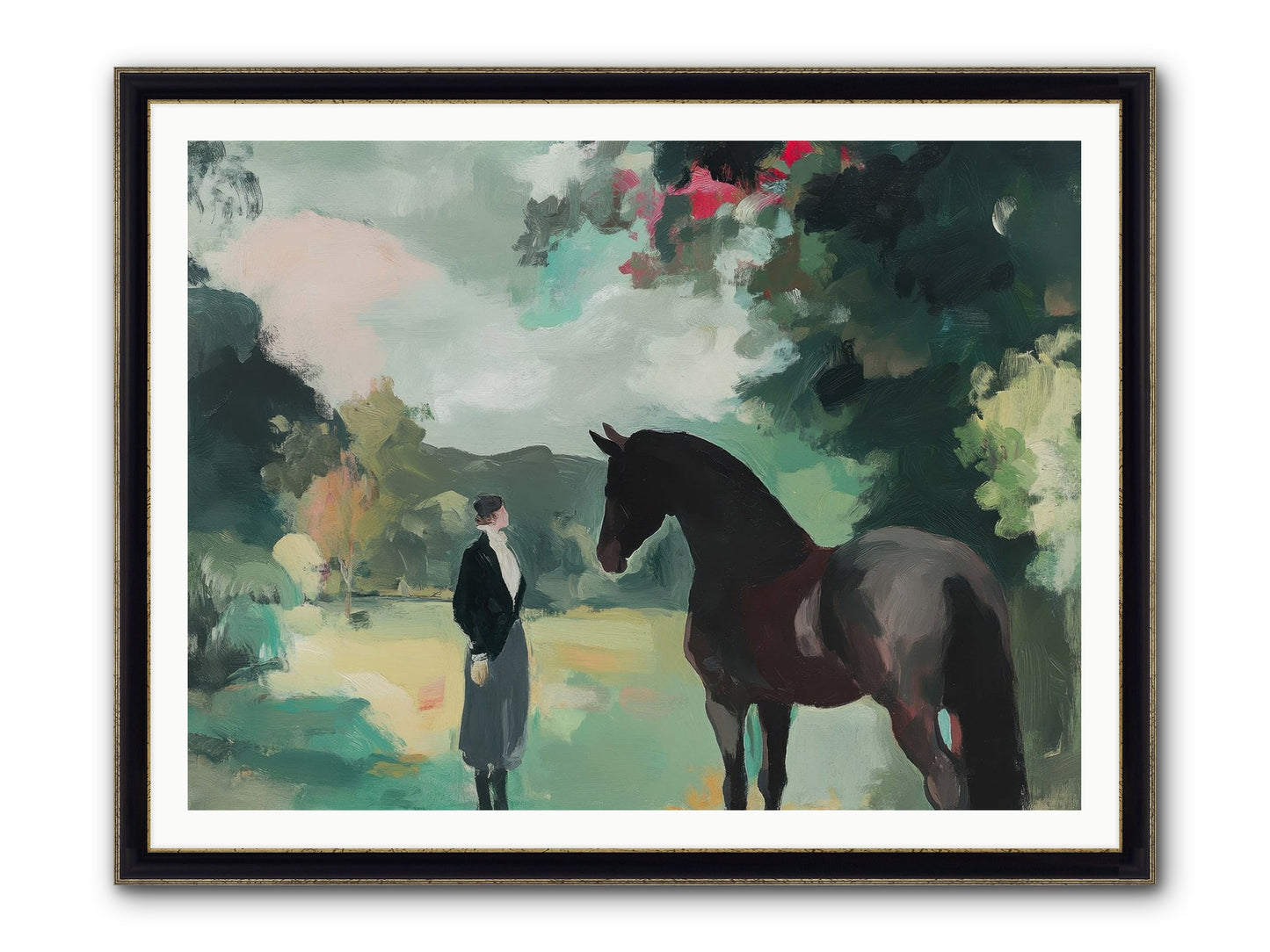 Wistful Wanderer Framed Print - Black & Gold 48x36