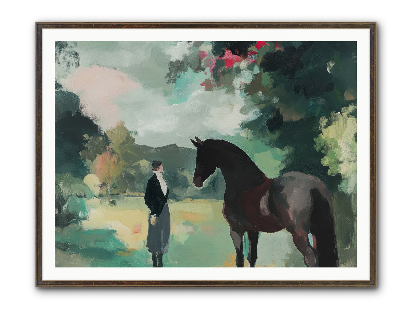 Wistful Wanderer Framed Print - Slimwoods Black/Gold 48x36