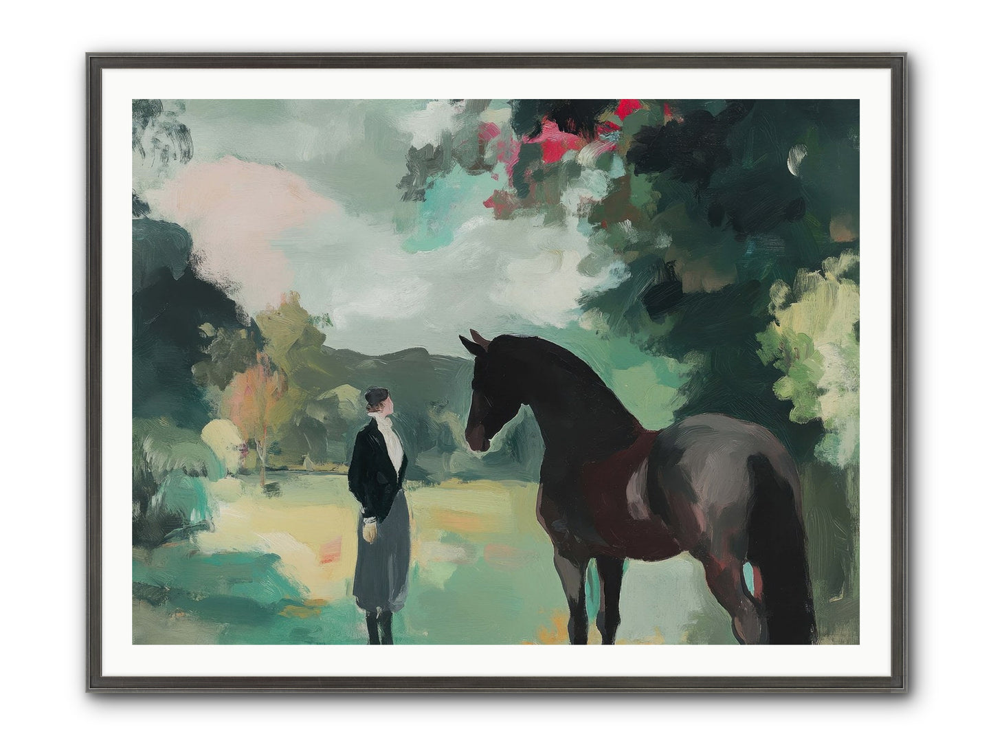 Wistful Wanderer Framed Print - Slimwoods Black/Silver 48x36