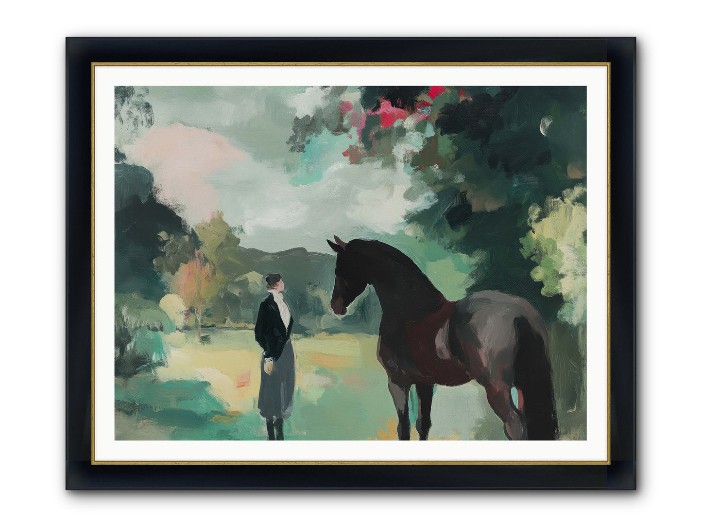 Wistful Wanderer Framed Print - Wide Black w/Gold 48x36