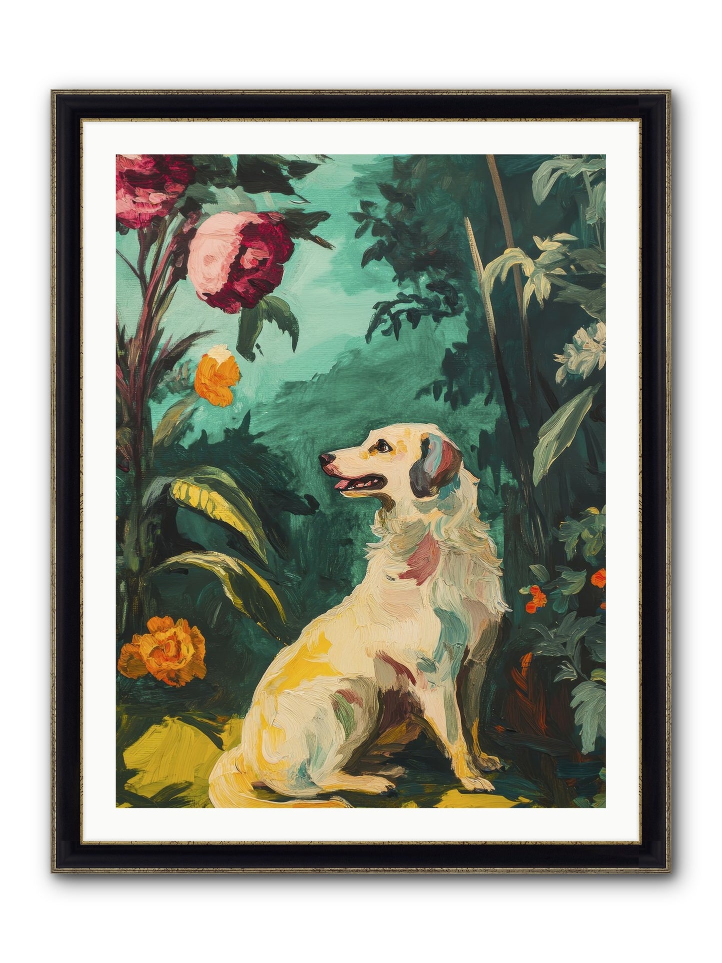 Within The Fern Hollow Framed Print - Black & Gold 30x40