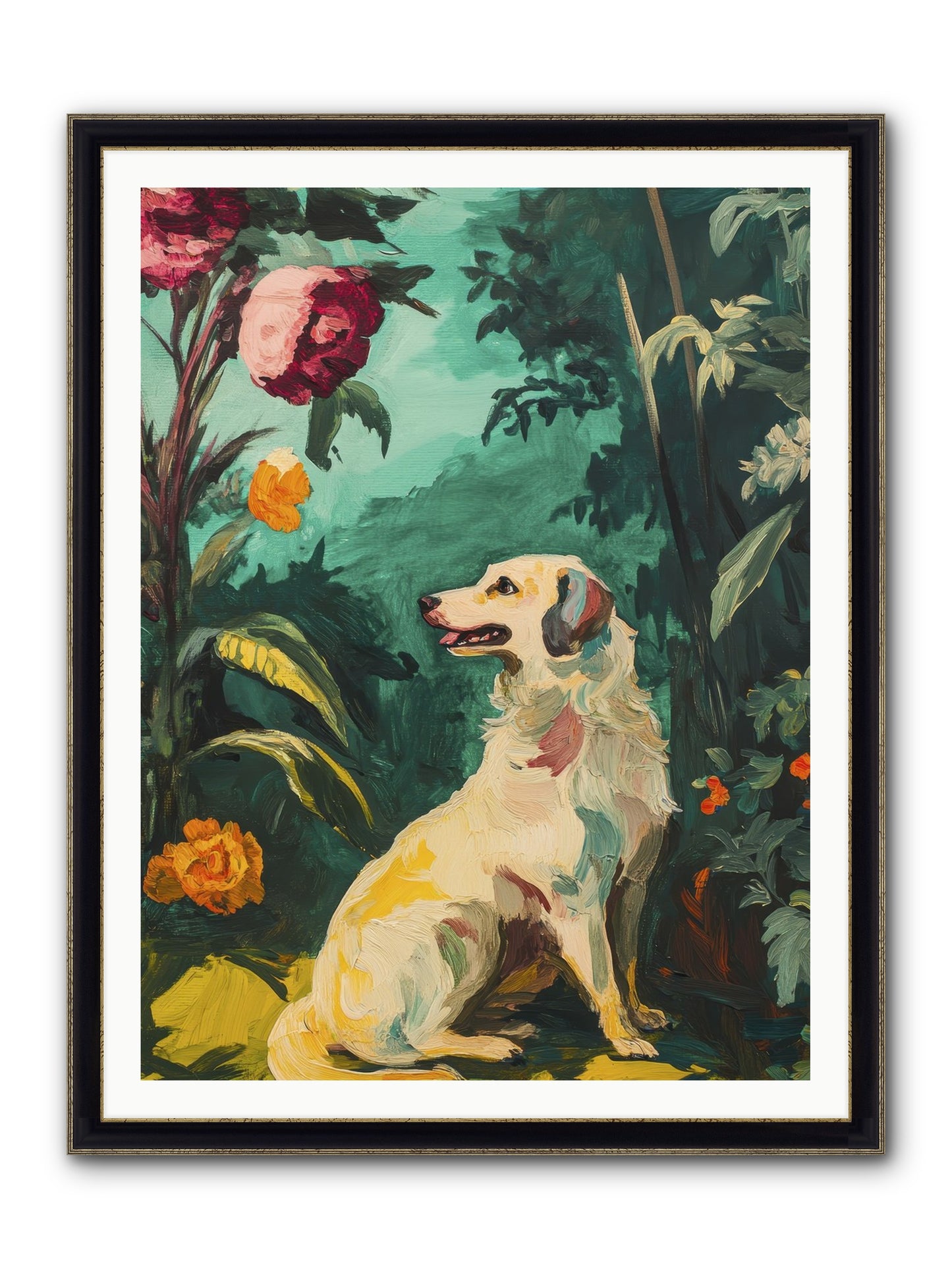 Within The Fern Hollow Framed Print - Black & Gold 36x48