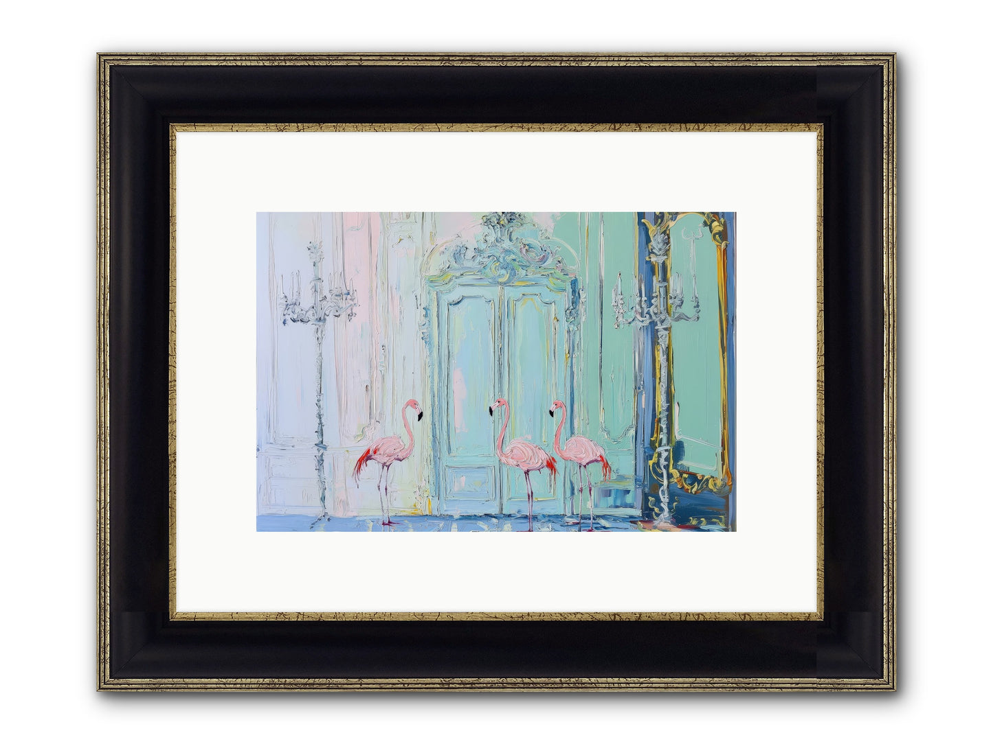 Wonderland Waiting Framed Print - Black & Gold 12x8
