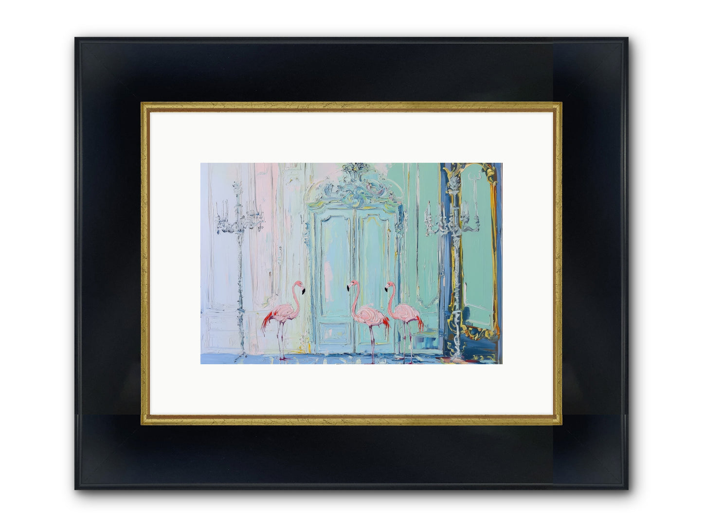 Wonderland Waiting Framed Print - Wide Black w/Gold 12x8