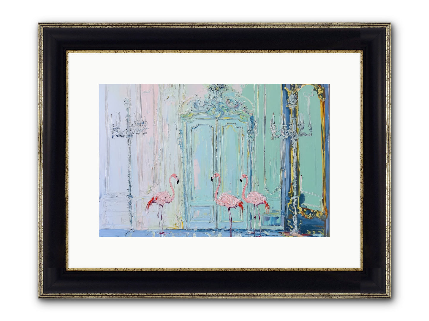 Wonderland Waiting Framed Print - Black & Gold 15x10