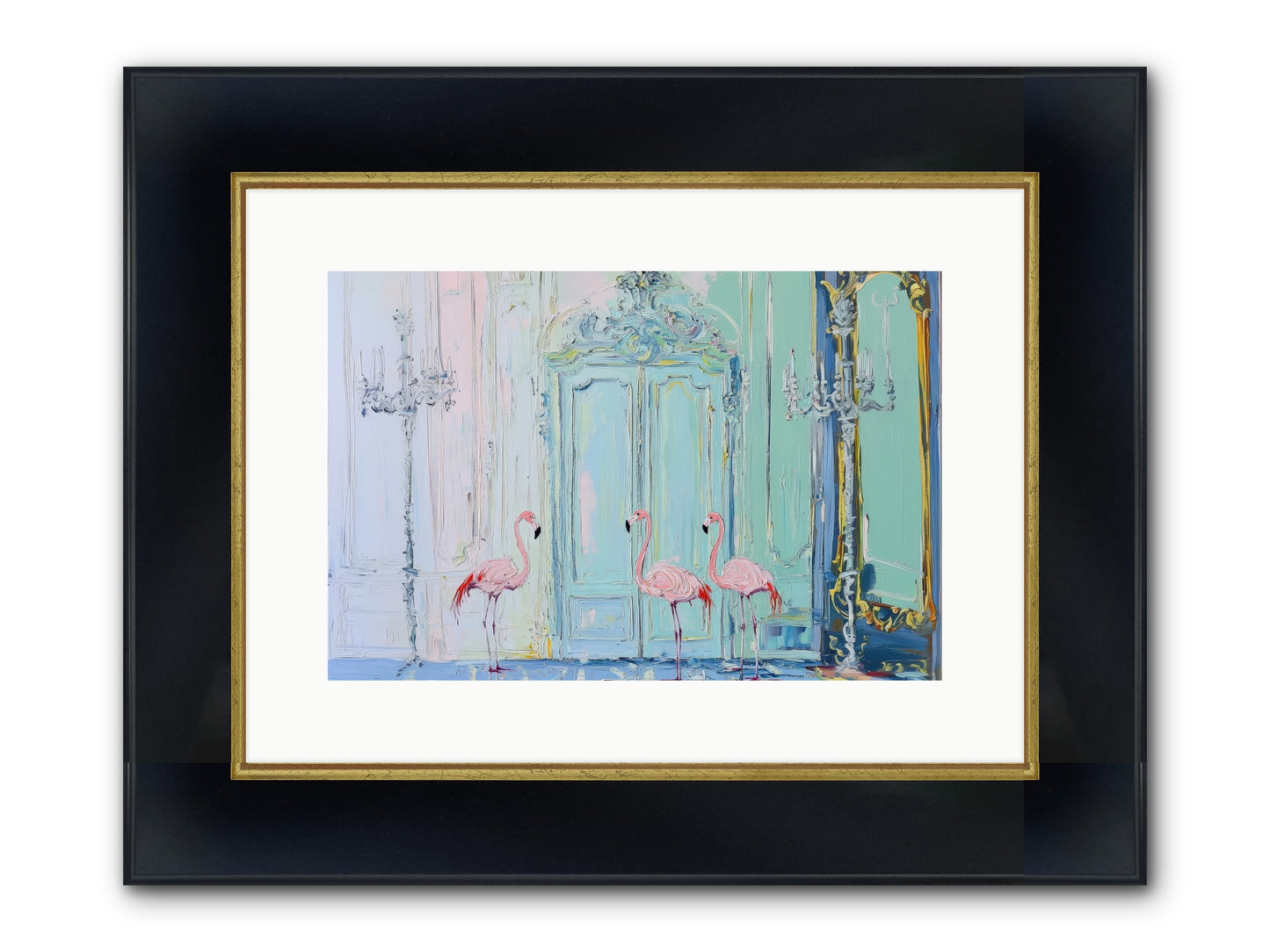 Wonderland Waiting Framed Print - Wide Black w/Gold 15x10