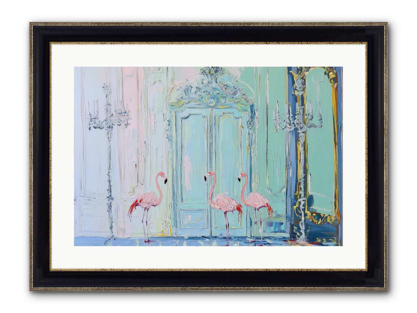 Wonderland Waiting Framed Print - Black & Gold 24x16