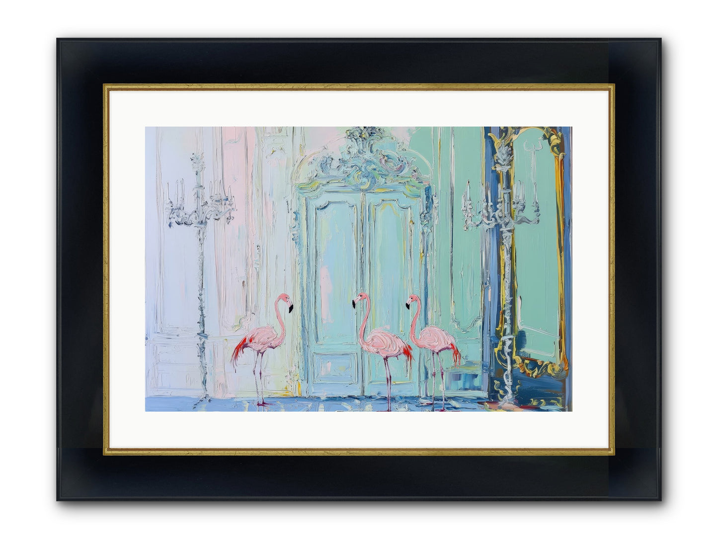 Wonderland Waiting Framed Print - Wide Black w/Gold 24x16