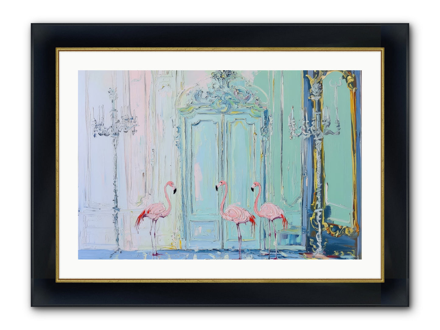 Wonderland Waiting Framed Print - Wide Black w/Gold 30x20