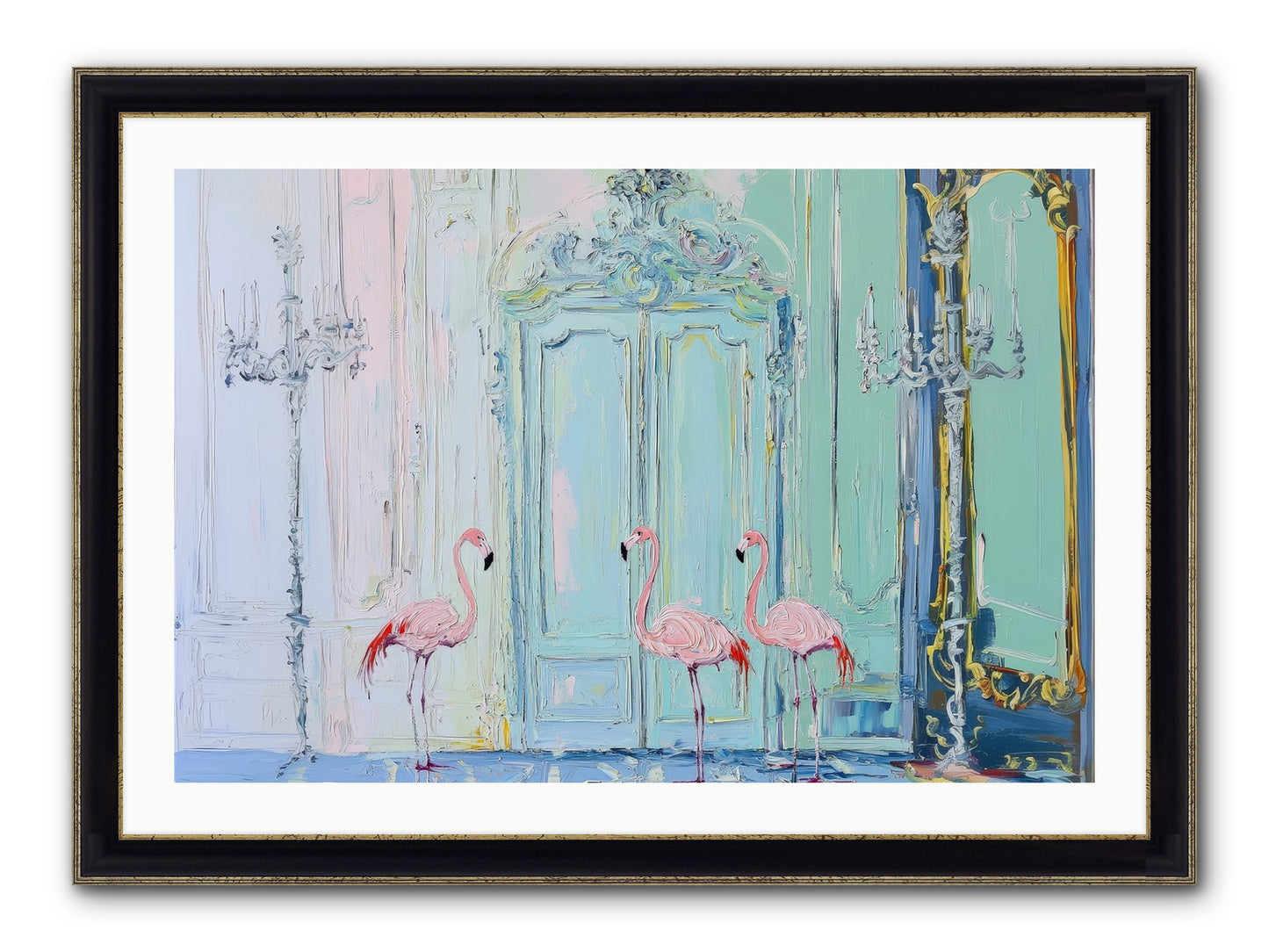 Wonderland Waiting Framed Print - Black & Gold 36x24