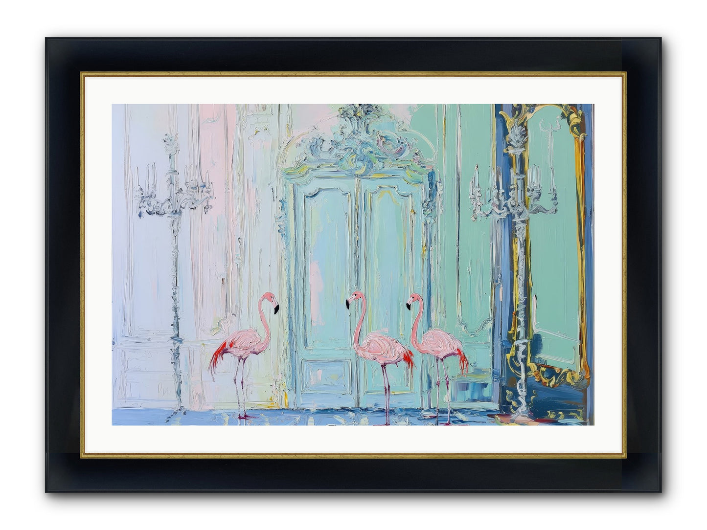 Wonderland Waiting Framed Print - Wide Black w/Gold 36x24