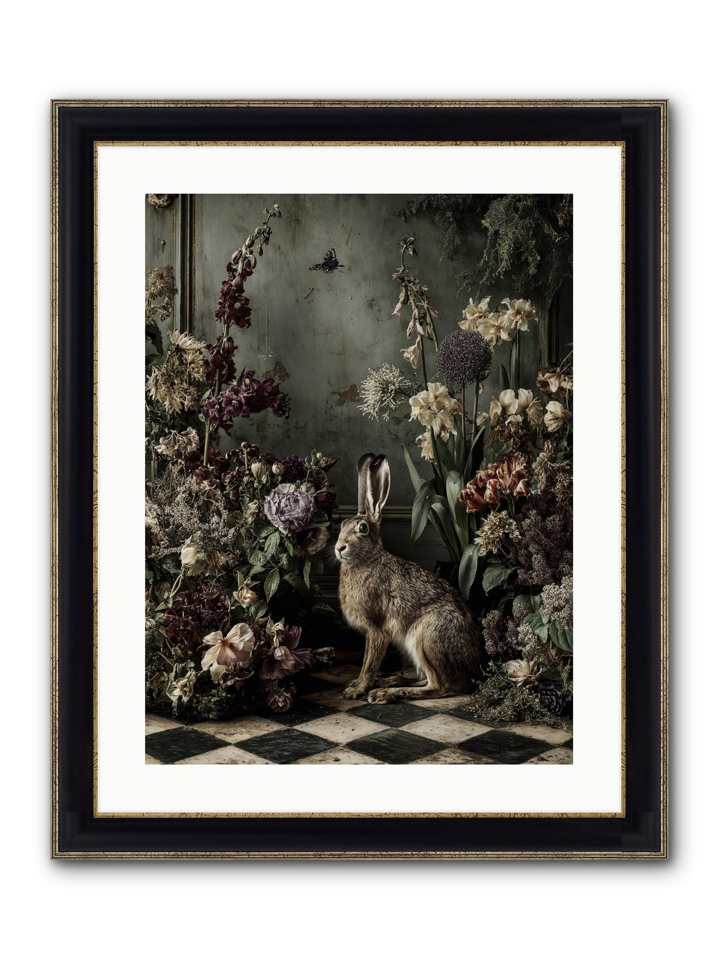 Woodland Enchantress Framed Print - Black & Gold 18x24
