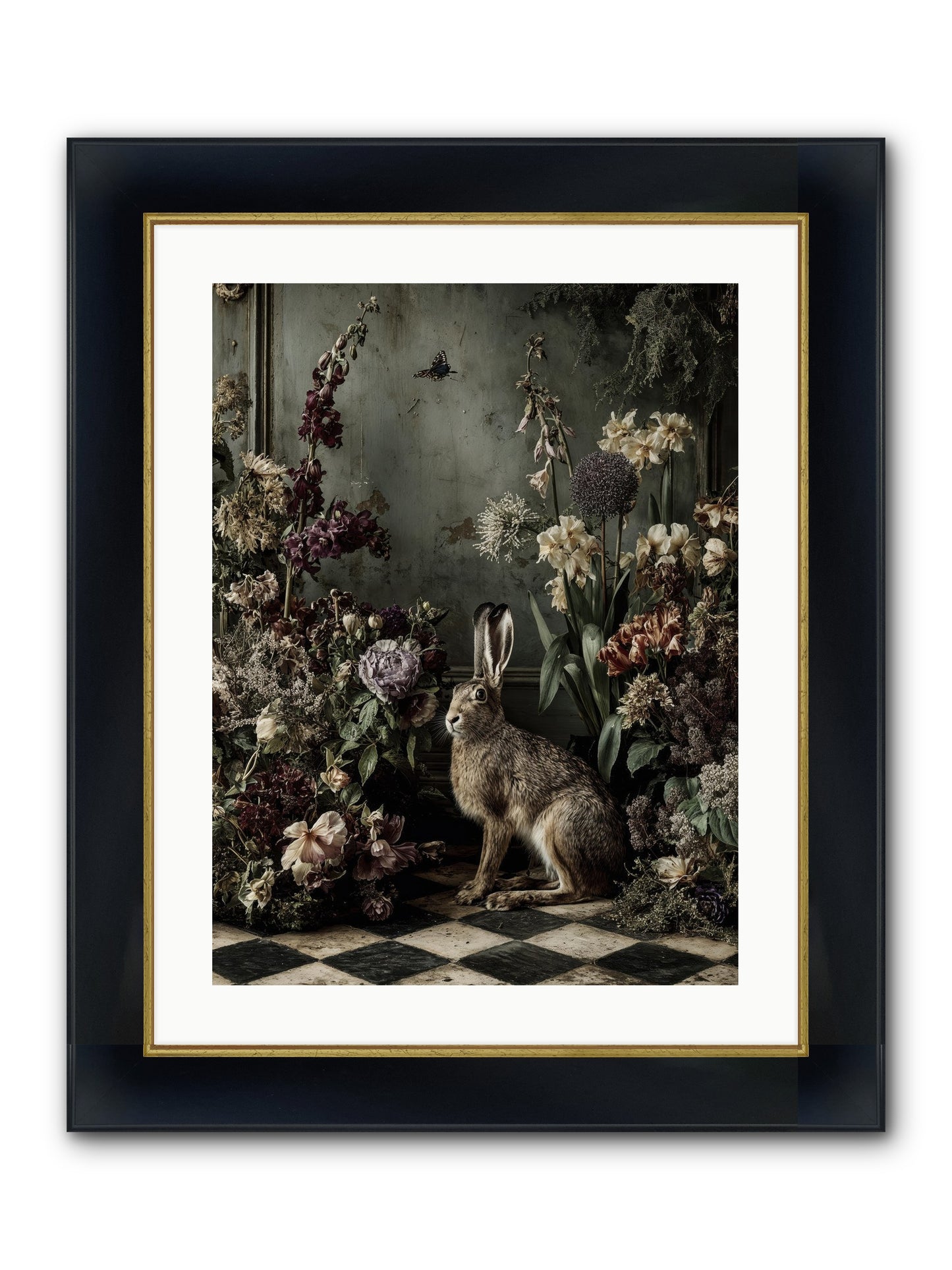 Woodland Enchantress Framed Print - Wide Black w/Gold 18x24