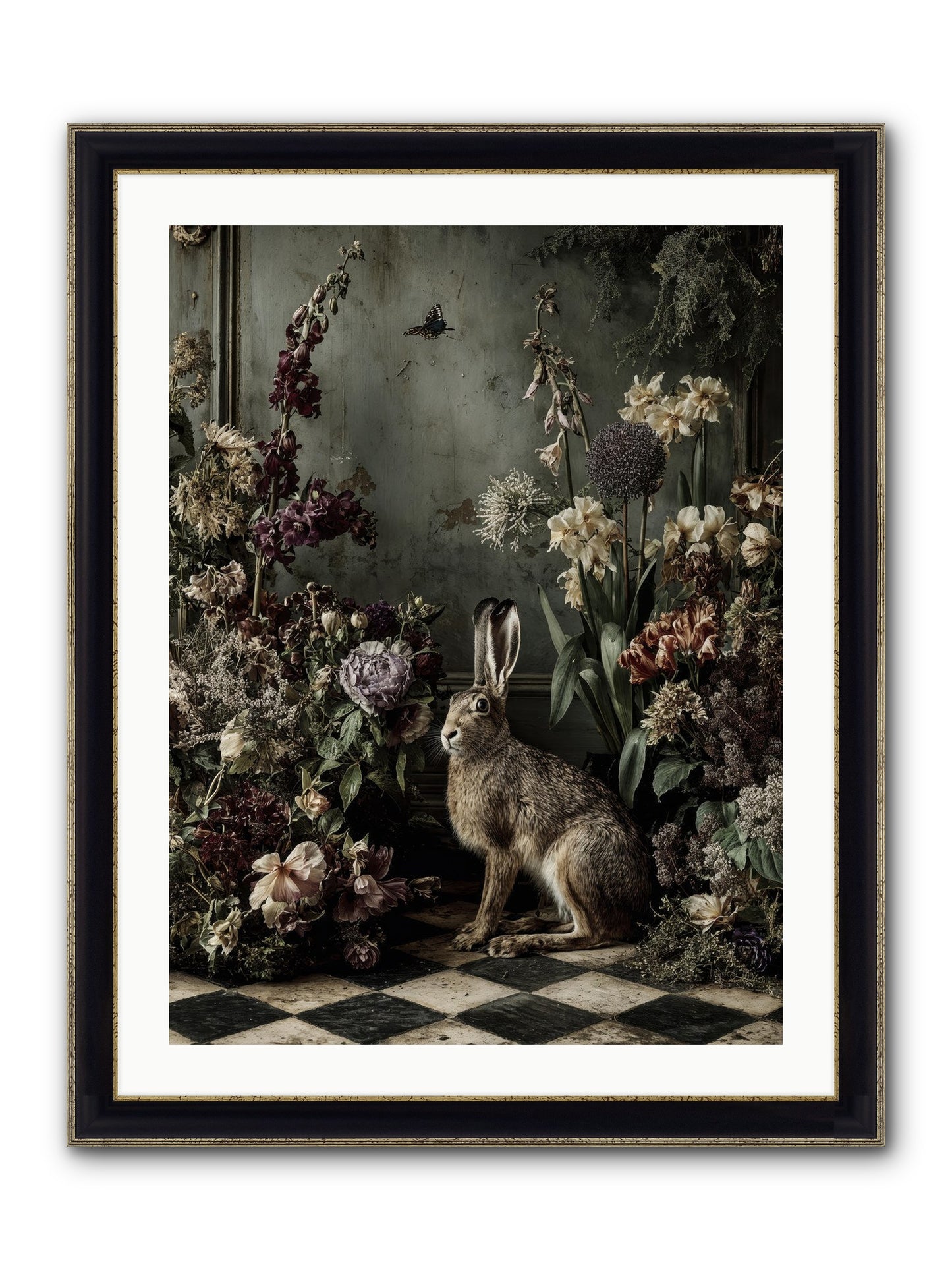 Woodland Enchantress Framed Print - Black & Gold 24x32