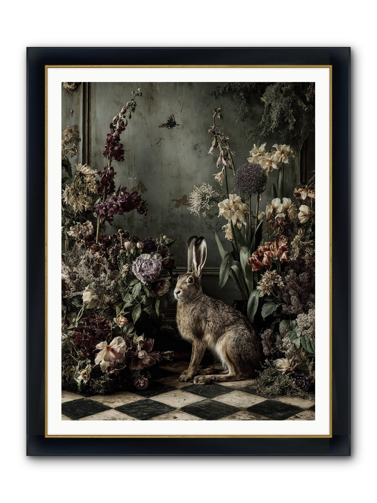Woodland Enchantress Framed Print - Wide Black w/Gold 36x48