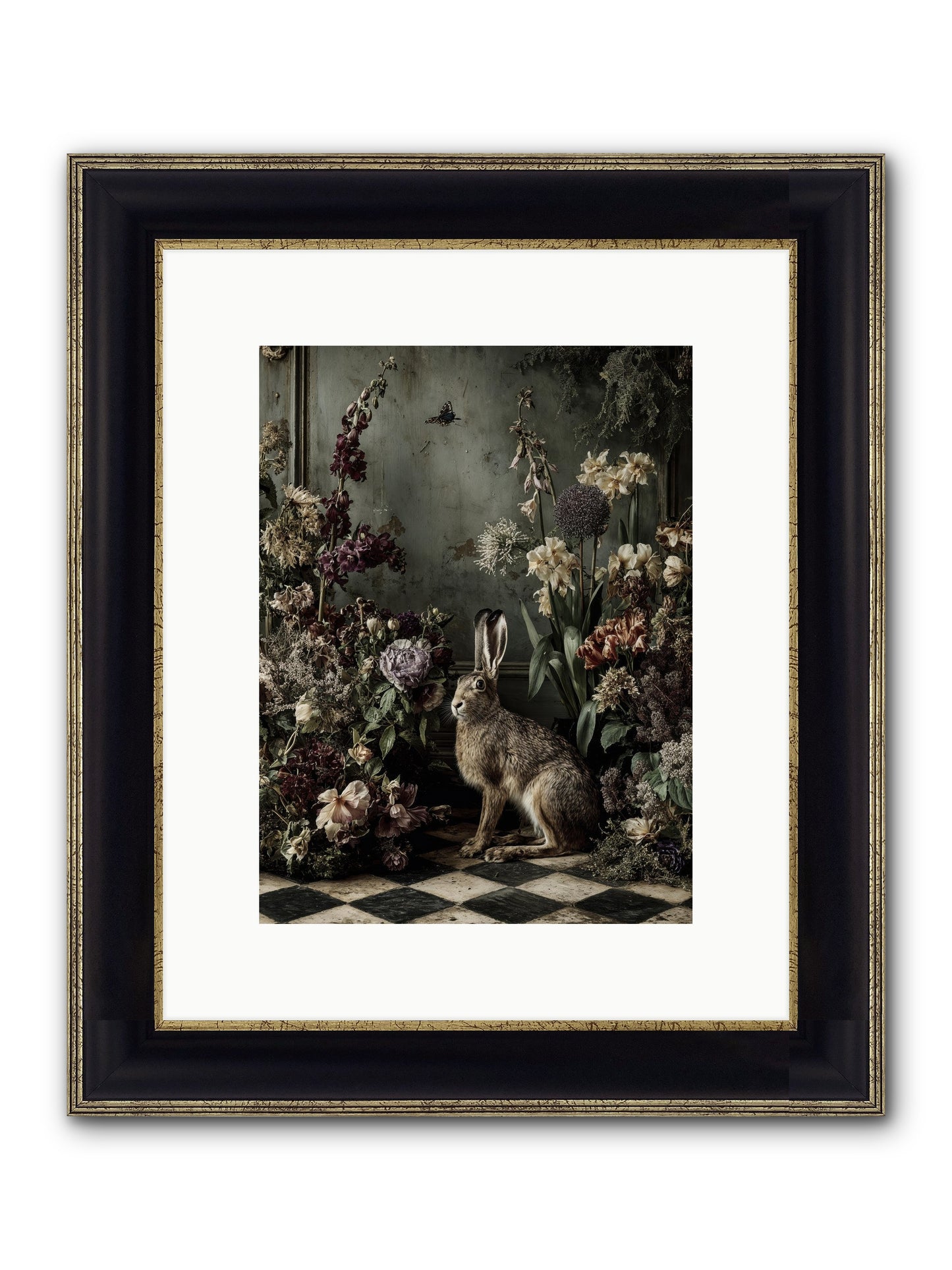Woodland Enchantress Framed Print - Black & Gold 9x12