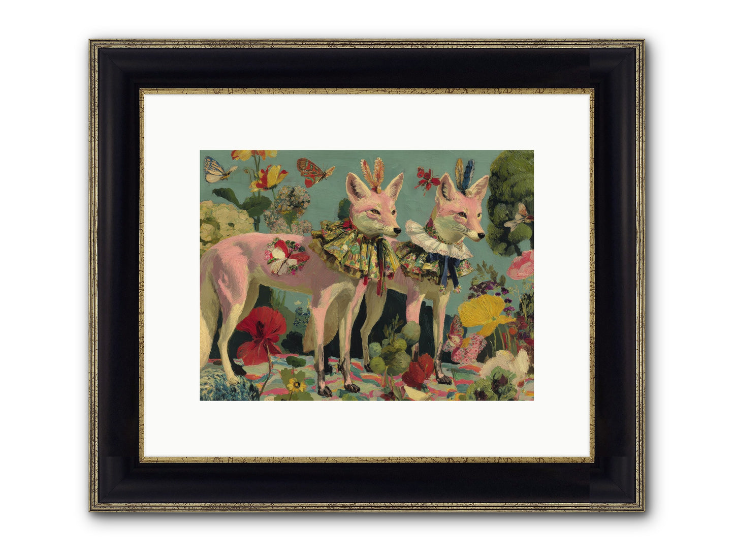 Woodland Haze Framed Print - Black & Gold 12x9