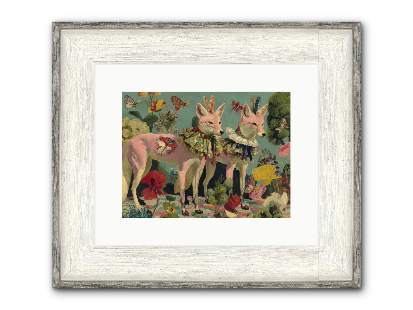 Woodland Haze Framed Print - Driftwood White 12x9