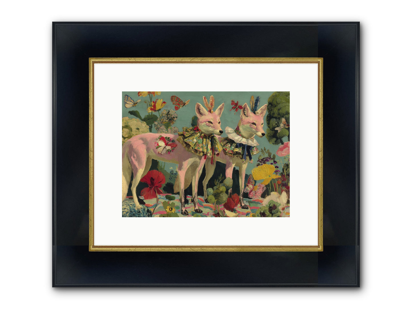 Woodland Haze Framed Print - Wide Black w/Gold 12x9