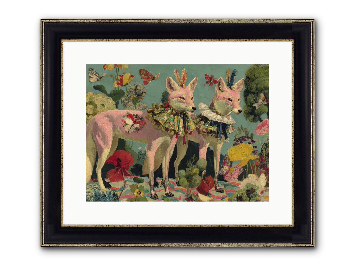 Woodland Haze Framed Print - Black & Gold 16x12