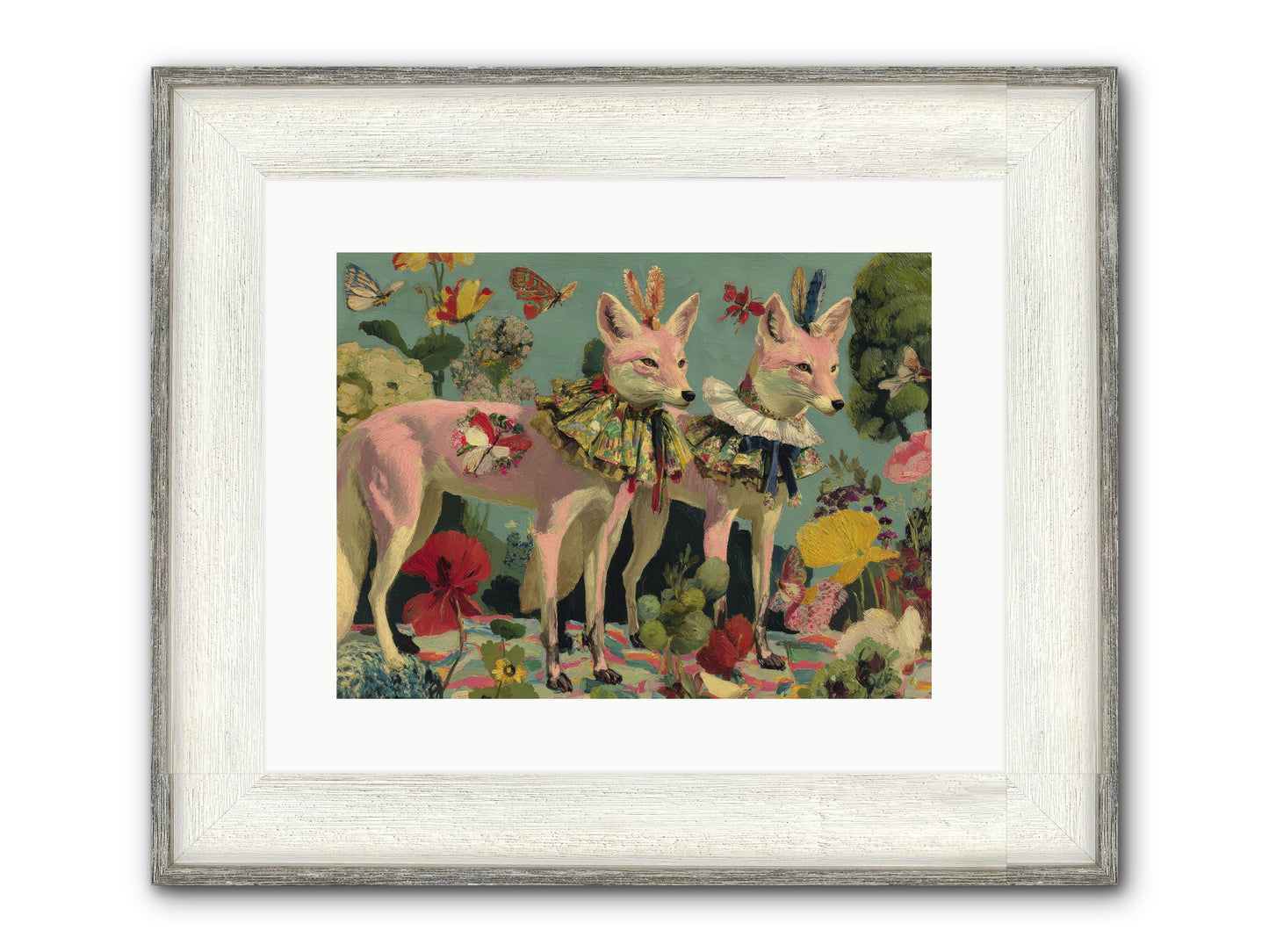 Woodland Haze Framed Print - Driftwood White 16x12