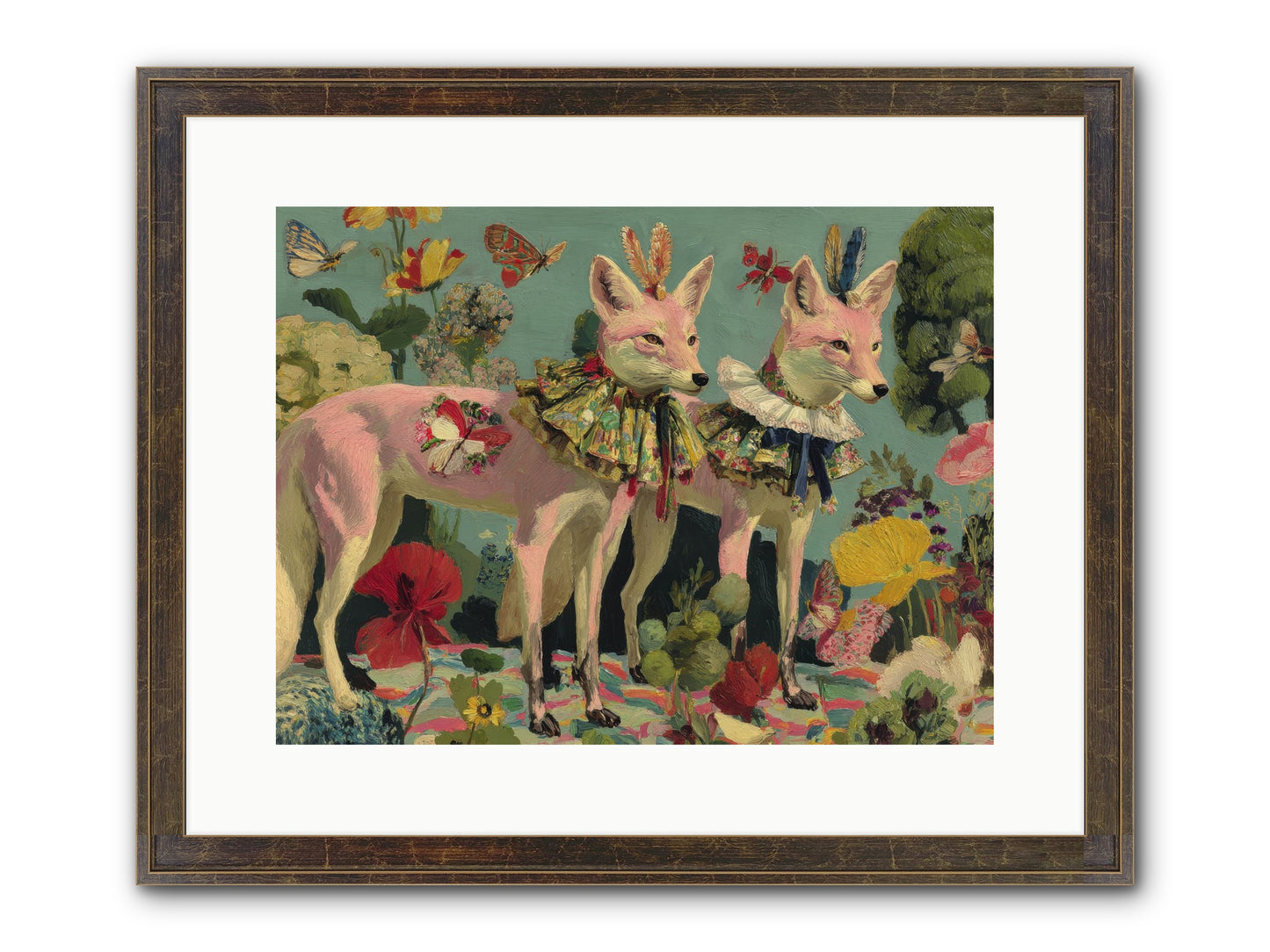 Woodland Haze Framed Print - Slimwoods Black/Gold 16x12