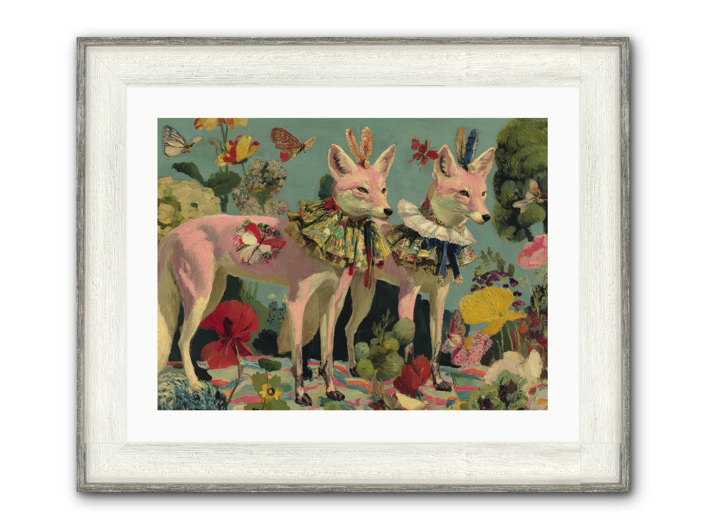 Woodland Haze Framed Print - Driftwood White 24x18