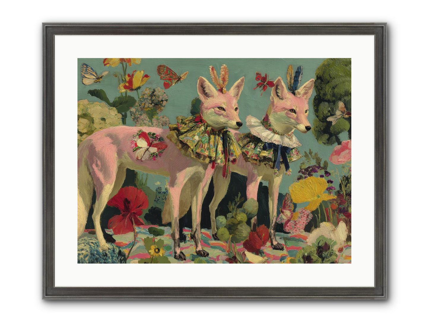 Woodland Haze Framed Print - Slimwoods Black/Silver 24x18