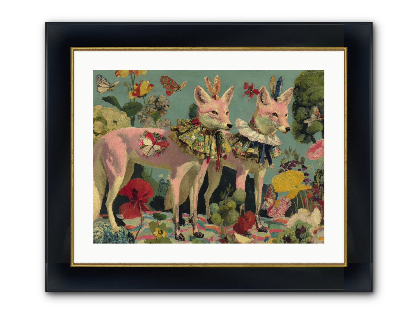 Woodland Haze Framed Print - Wide Black w/Gold 24x18
