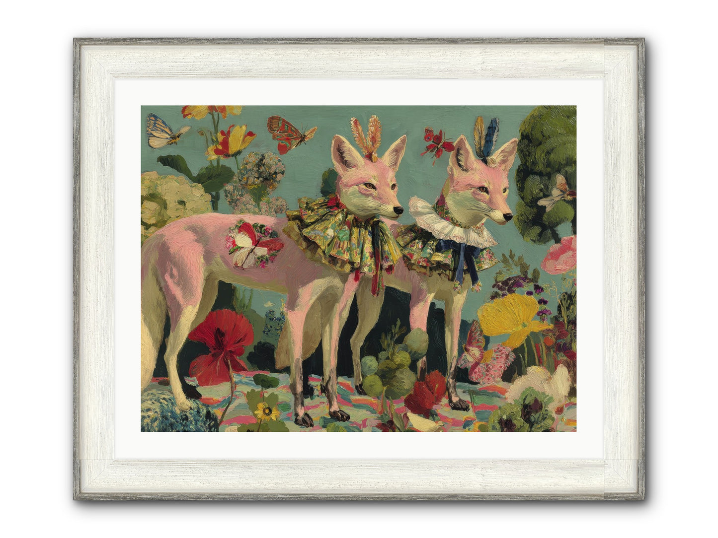 Woodland Haze Framed Print - Driftwood White 32x24