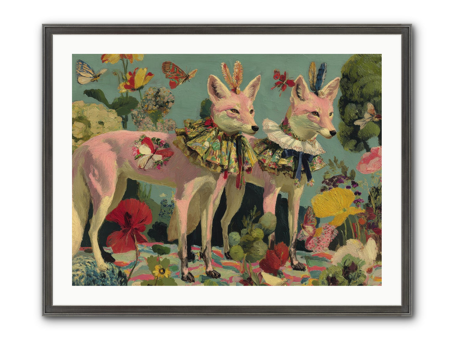 Woodland Haze Framed Print - Slimwoods Black/Silver 32x24