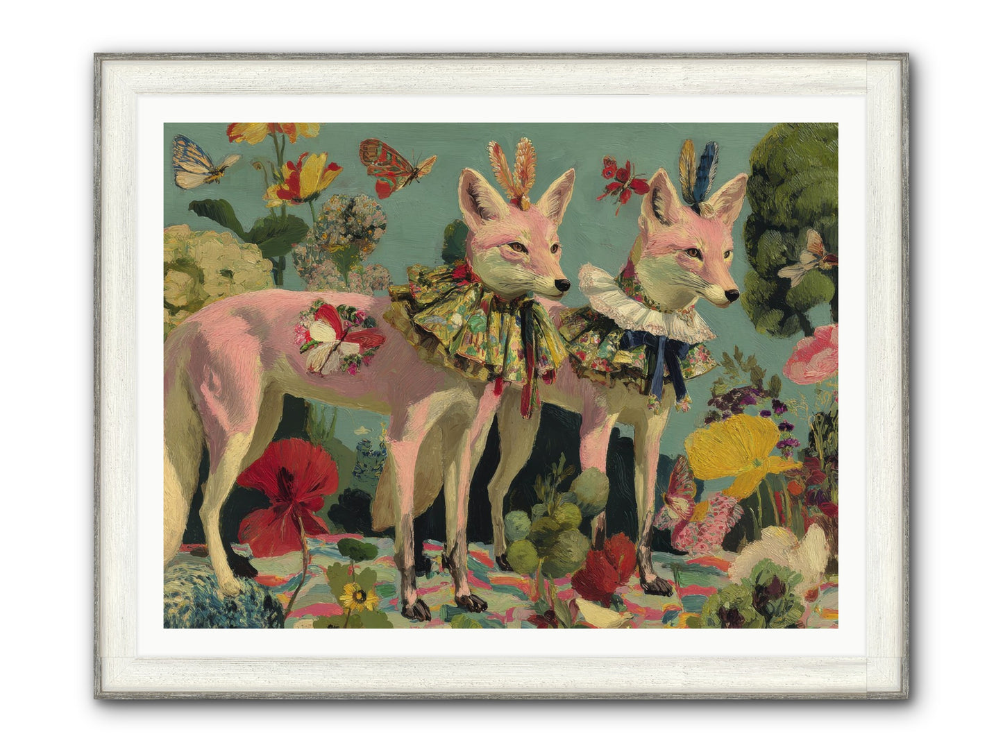 Woodland Haze Framed Print - Driftwood White 48x36