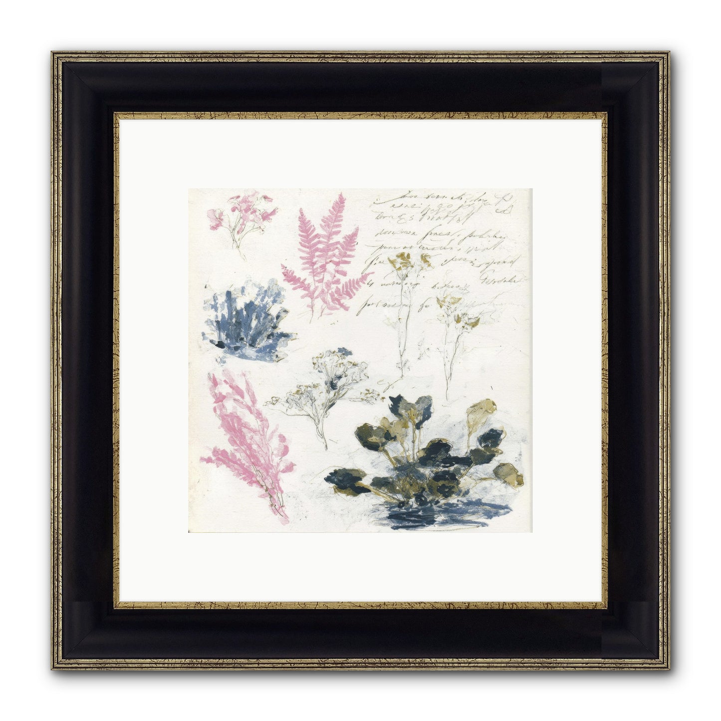 Woodland Memoir No.1 Framed Print - Black & Gold 10x10