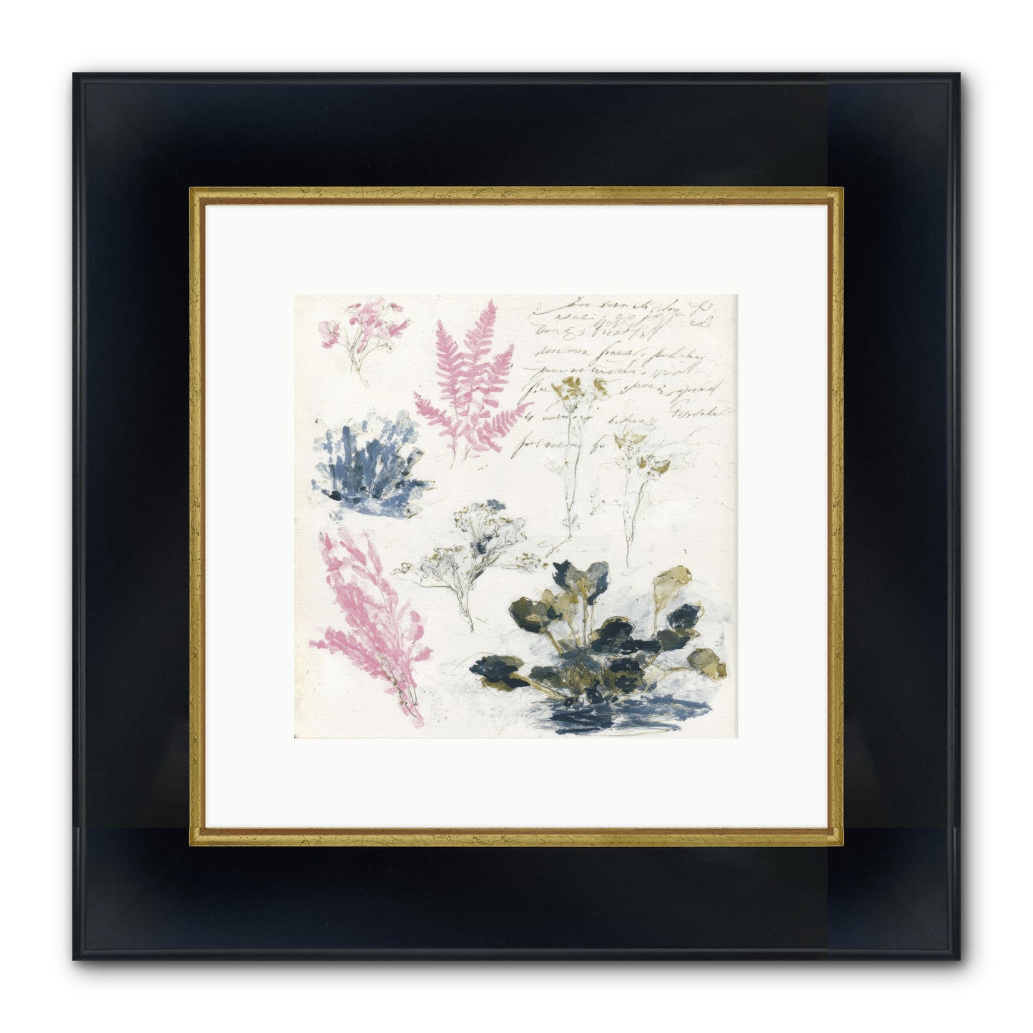 Woodland Memoir No.1 Framed Print - Wide Black w/Gold 10x10