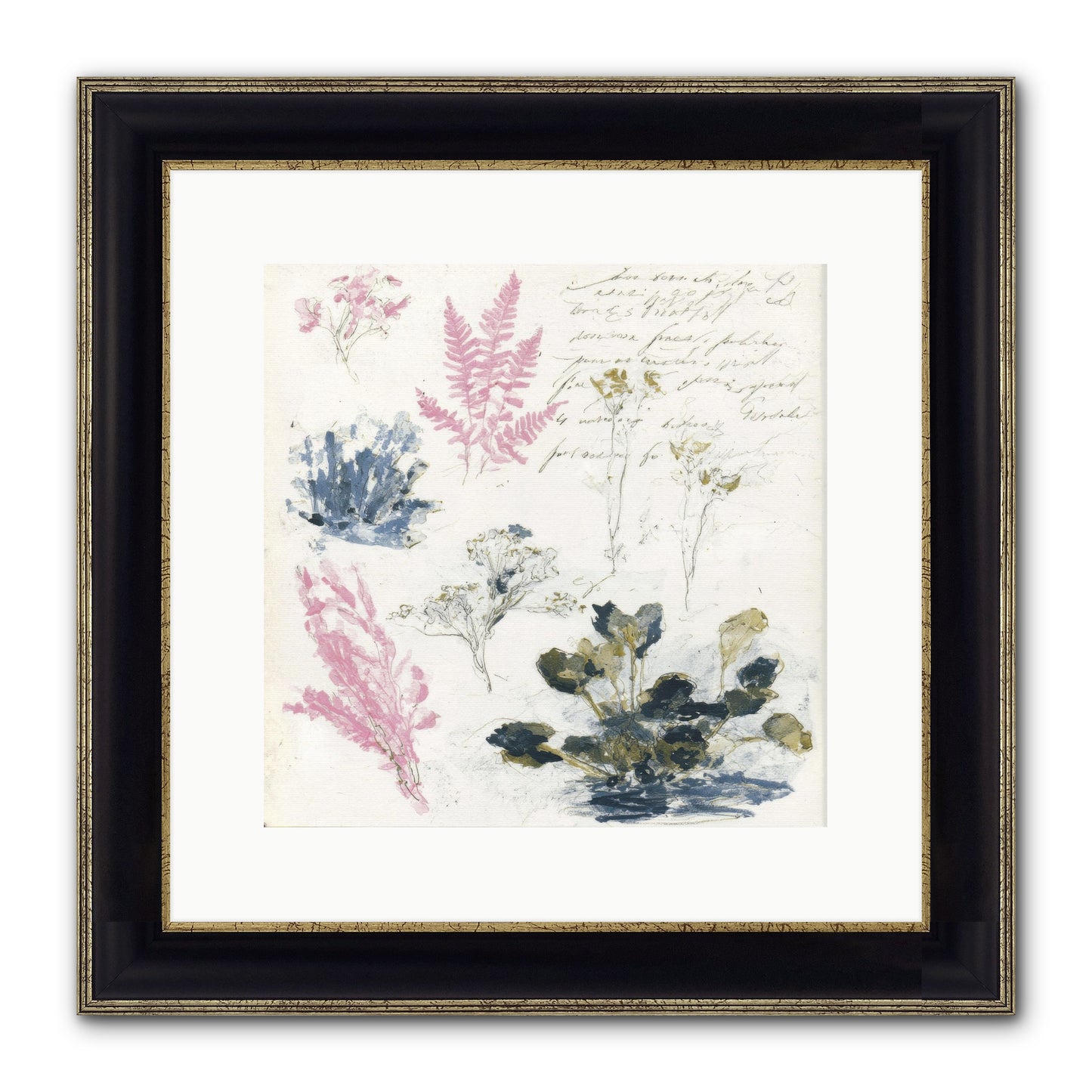 Woodland Memoir No.1 Framed Print - Black & Gold 12x12