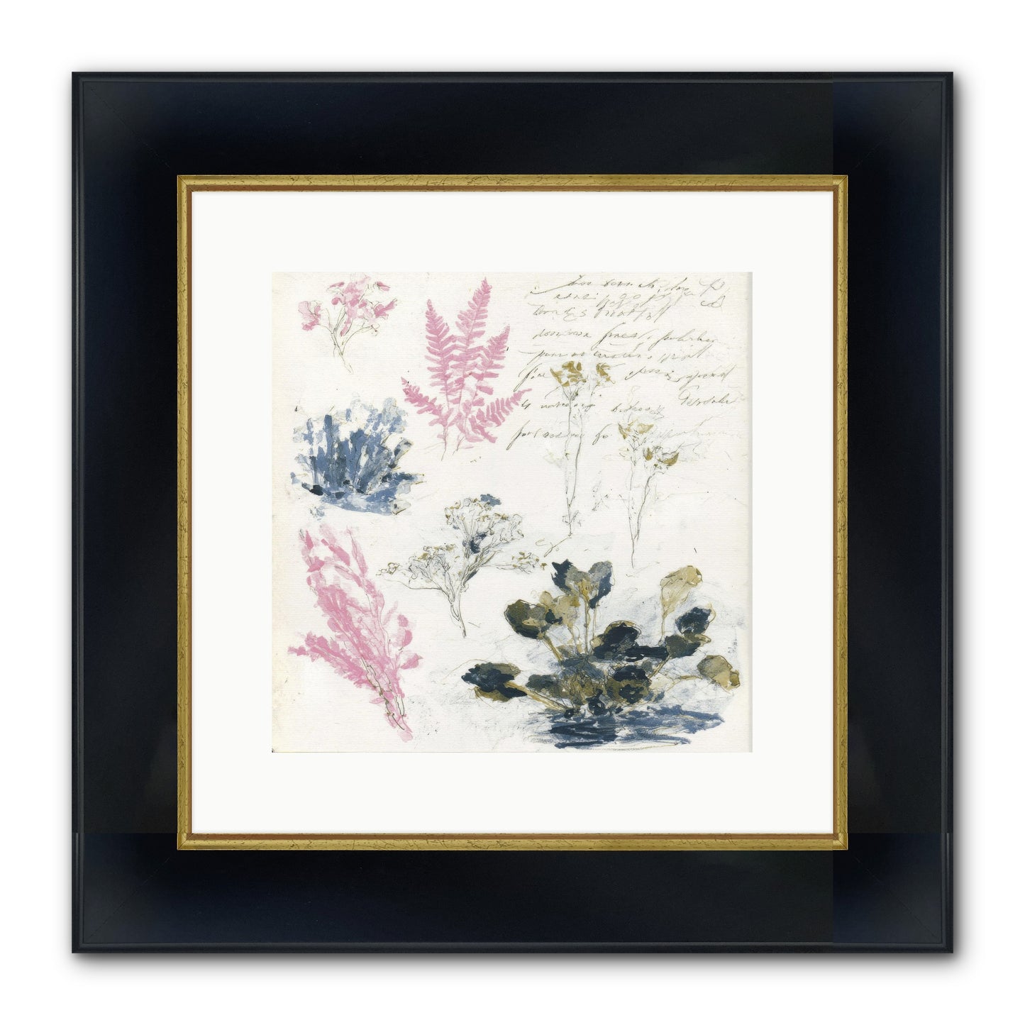 Woodland Memoir No.1 Framed Print - Wide Black w/Gold 12x12