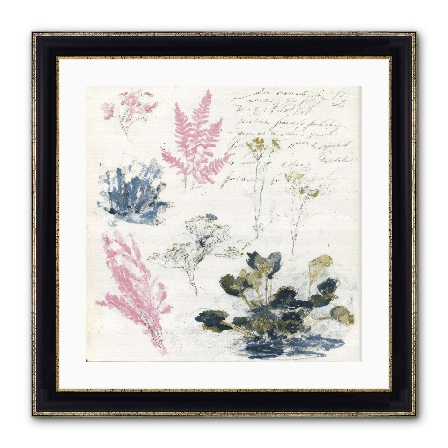 Woodland Memoir No.1 Framed Print - Black & Gold 20x20