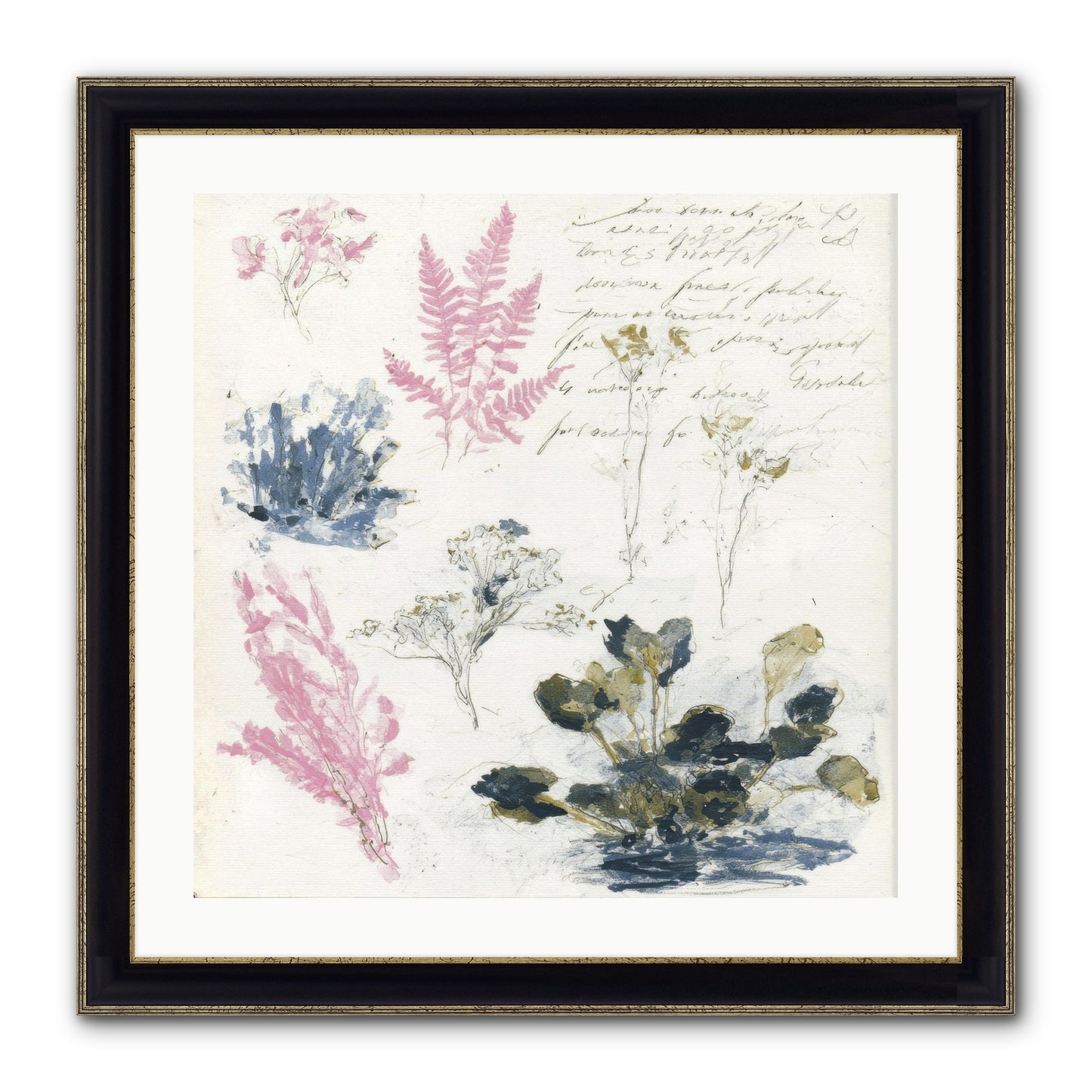 Woodland Memoir No.1 Framed Print - Black & Gold 24x24