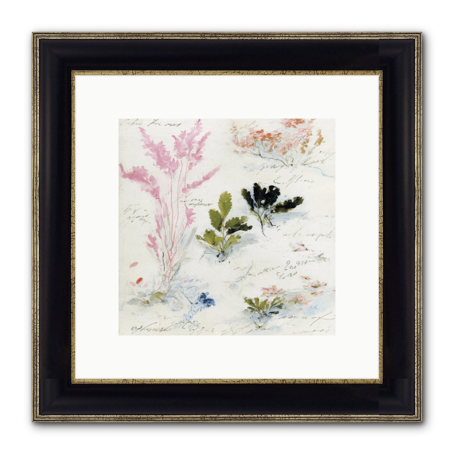 Woodland Memoir No.2 Framed Print - Black & Gold 10x10
