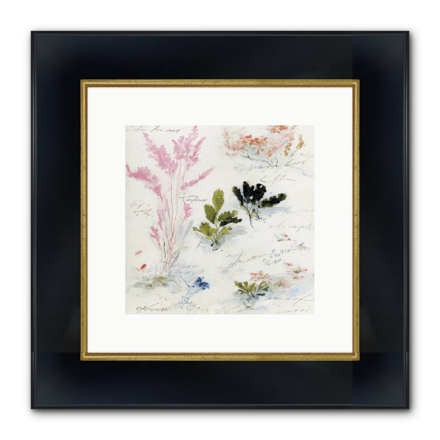 Woodland Memoir No.2 Framed Print - Wide Black w/Gold 10x10