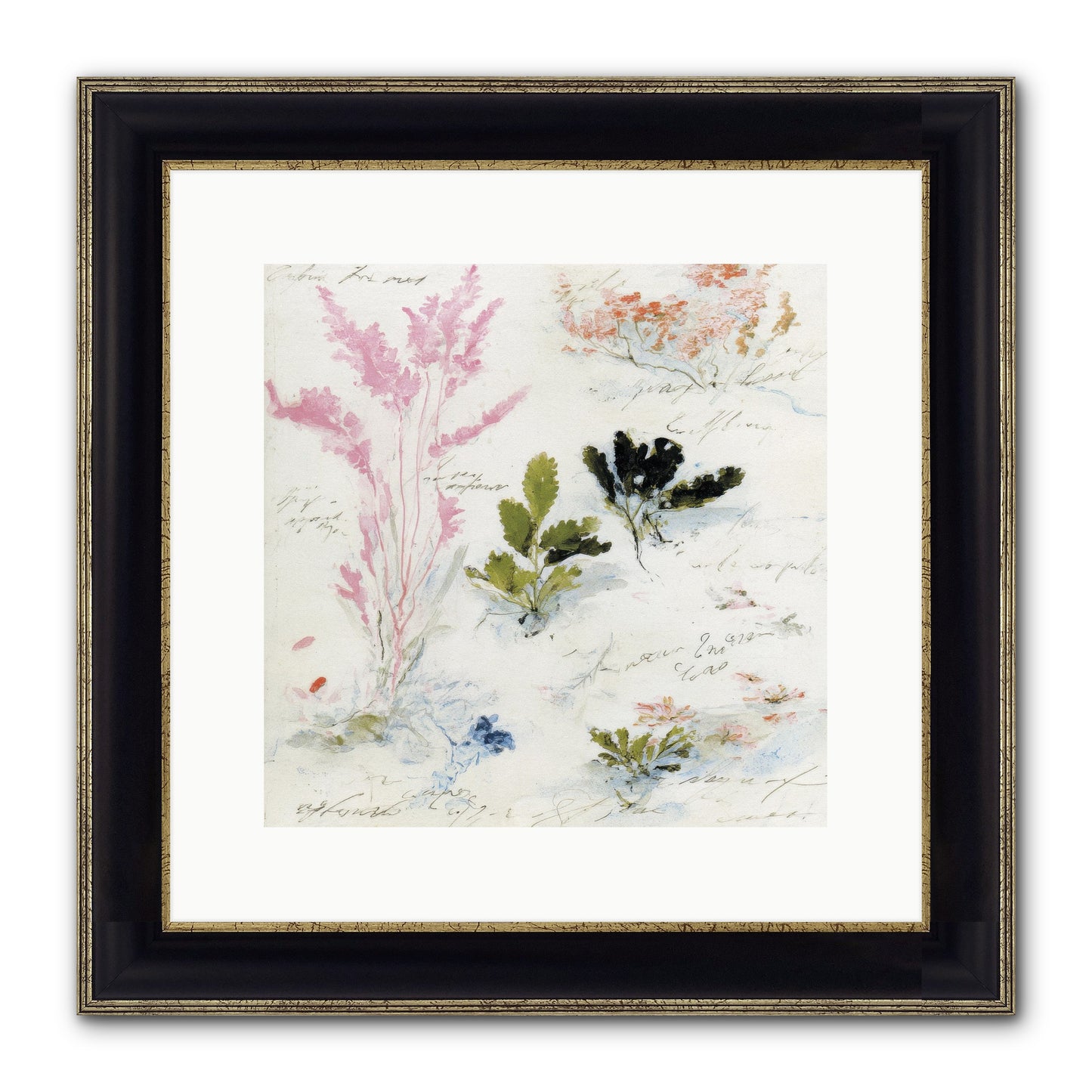 Woodland Memoir No.2 Framed Print - Black & Gold 12x12
