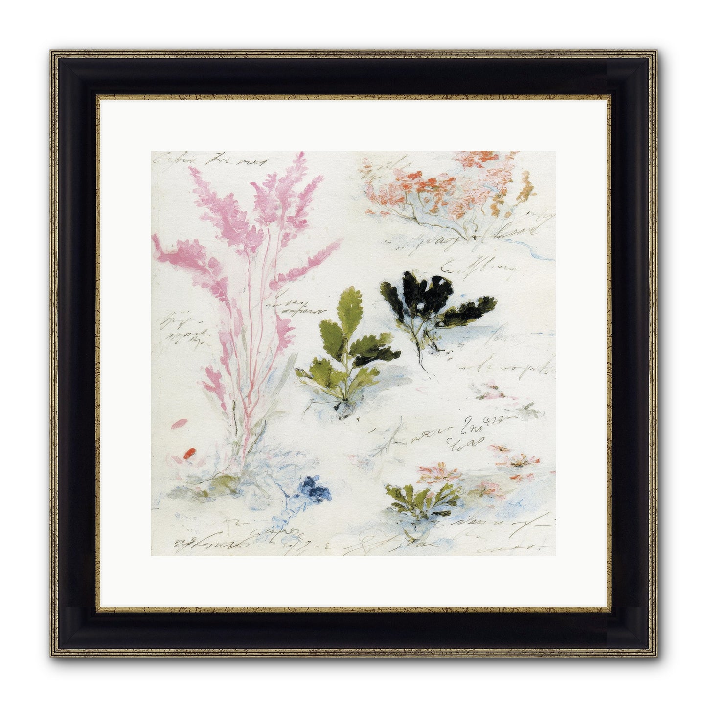 Woodland Memoir No.2 Framed Print - Black & Gold 16x16