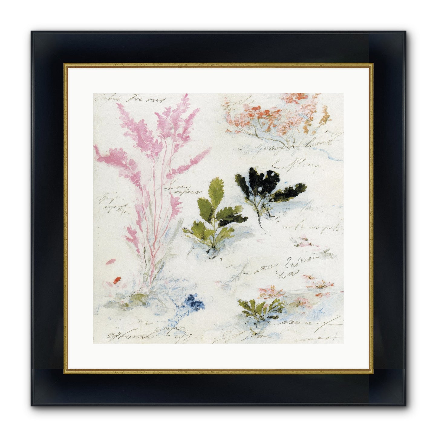 Woodland Memoir No.2 Framed Print - Wide Black w/Gold 20x20