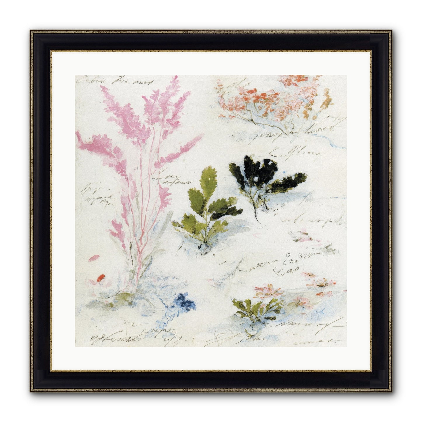 Woodland Memoir No.2 Framed Print - Black & Gold 24x24