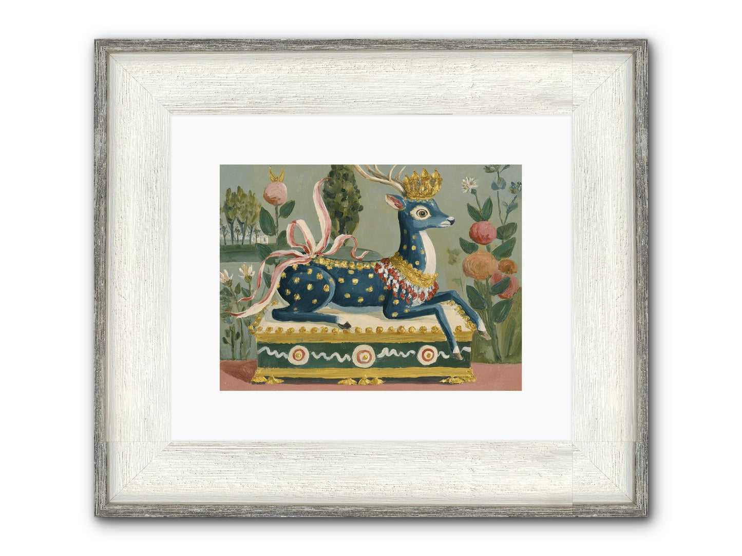 Woodland Queen Framed Print - Driftwood White 12x9