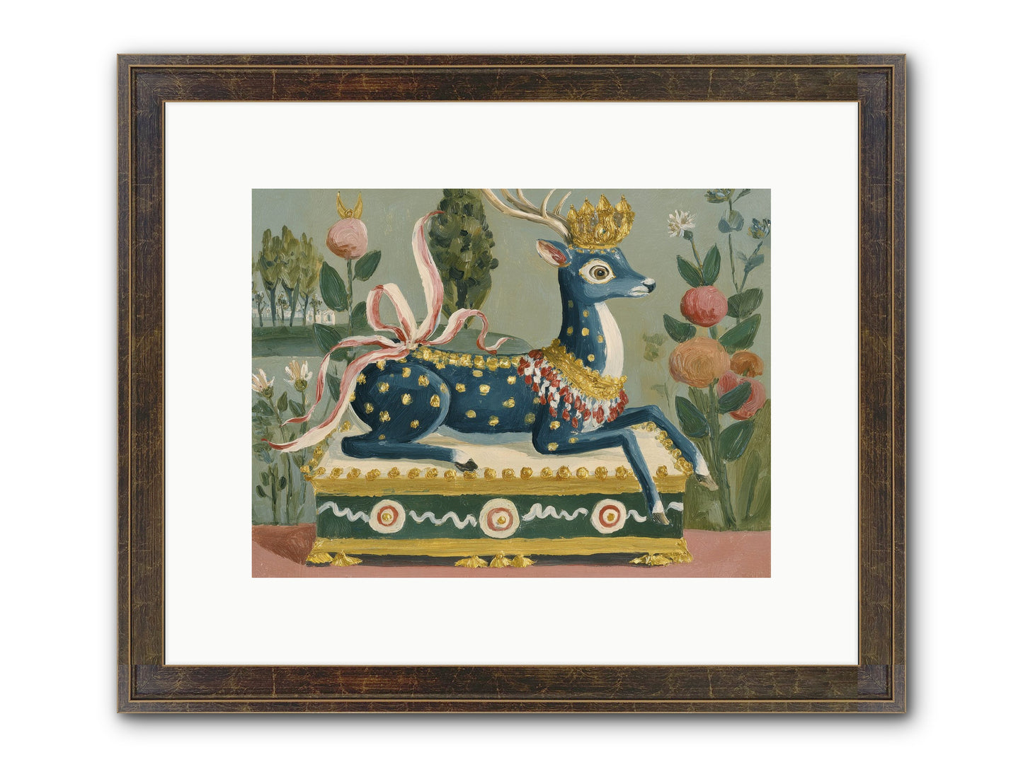 Woodland Queen Framed Print - Slimwoods Black/Gold 12x9